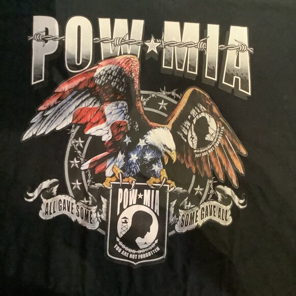 NEW POW*MIA Adult Unisex Black Tee Shirt - Picture 2 of 6